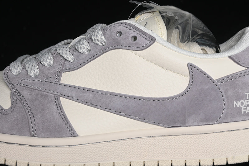 Travis Scott Fragment Design Nike Air Jordan 1 Low The North Face OG SP Grey White Sneakers