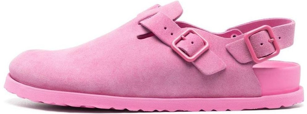 Birkenstock Boston Pink Suede Soft Footbed 1025928 Covered Toe Slippers