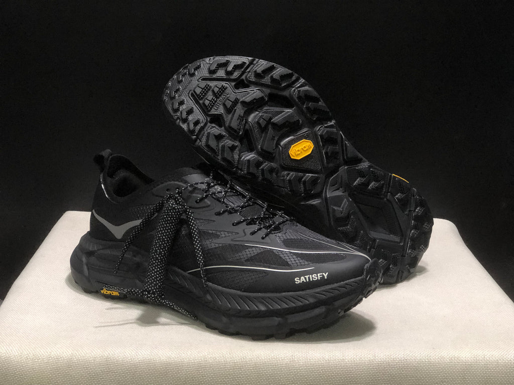 Hoka One One Satisfy x Mafate Speed 4 Black Breathable Fashion Running Shoes Sneakers