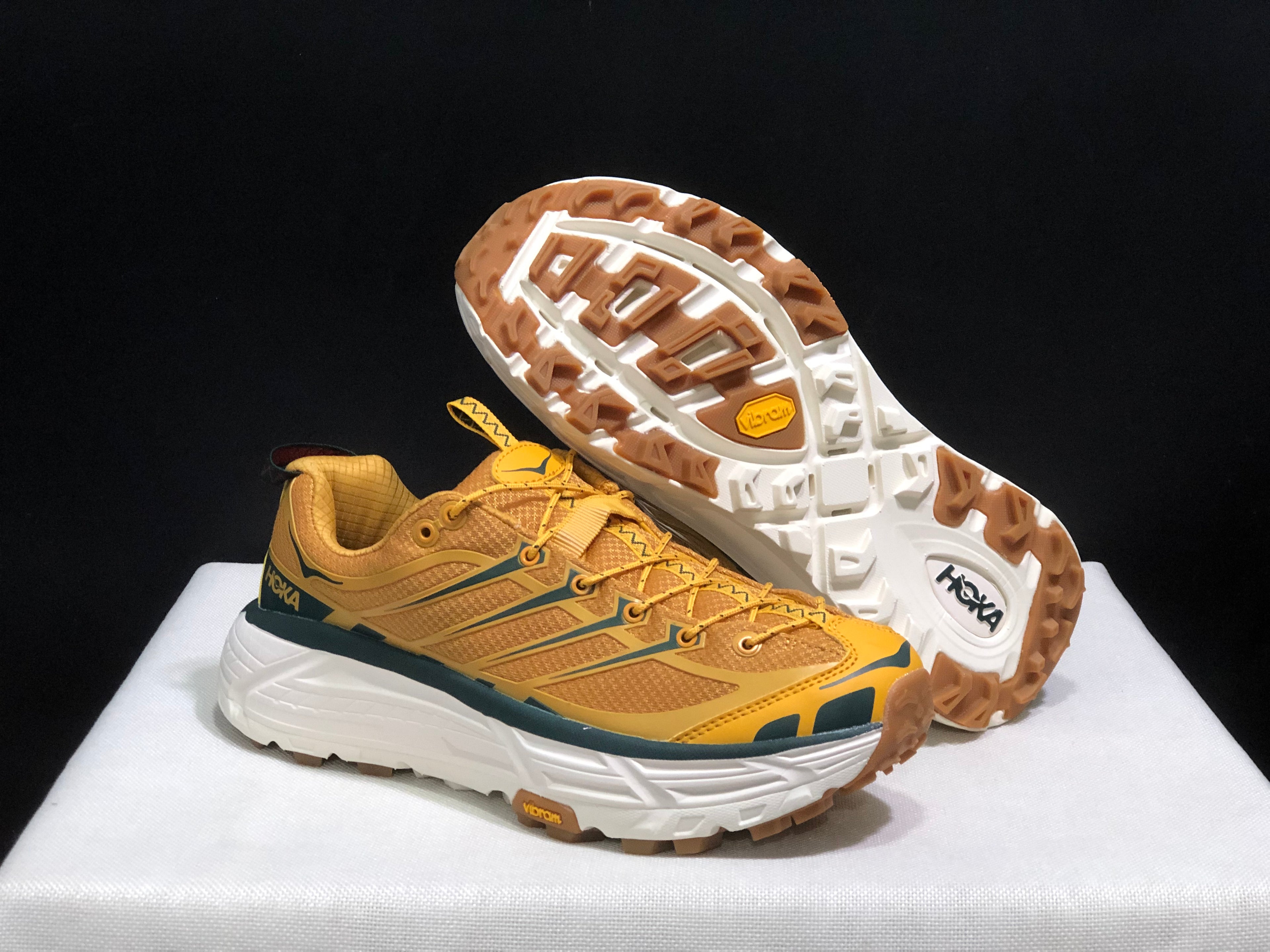 Hoka One One Mafate Three 2 Anti-slip Running Shoes Sneakers Yellow