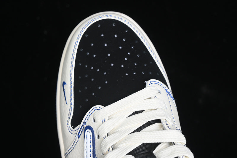 Travis Scott Fragment Design Nike Air Jordan 1 Low OG SP Blue Sole White Black Sneakers