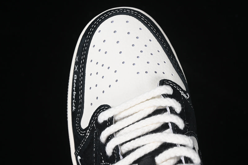 Travis Scott Fragment Design Nike Air Jordan 1 Low Gloomy Bear OG SP Black White Sneakers