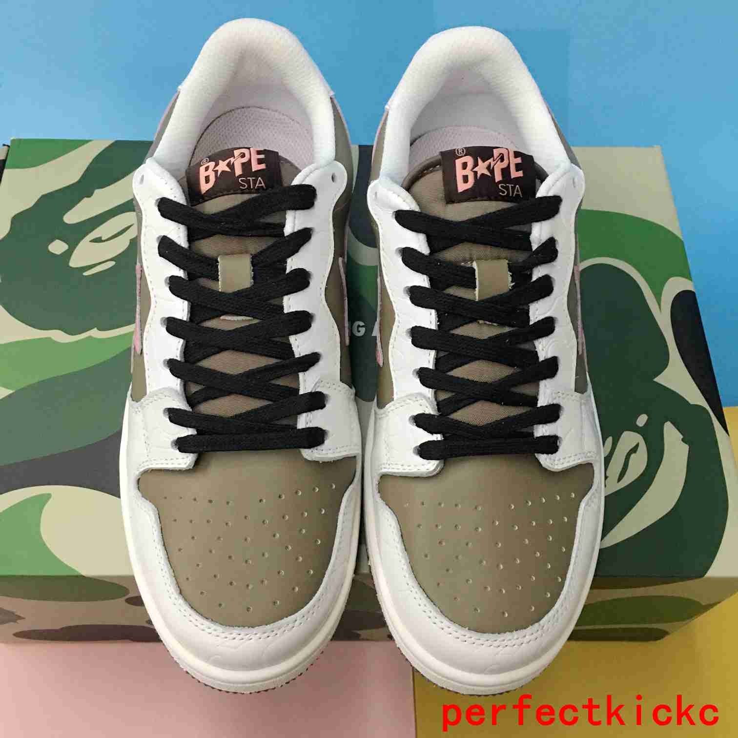 A Bathing Ape Bape Court Sta Brown Pink