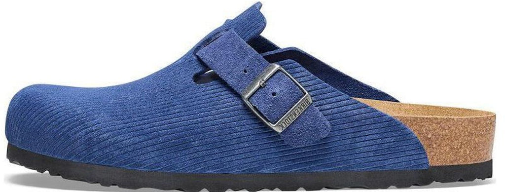 Birkenstock Boston Indigo Blue Suede Embossed 1026203 Fashion Slippers