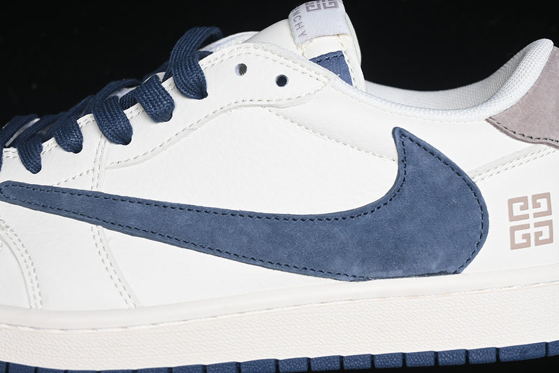 Travis Scott Fragment Design Nike Air Jordan 1 Low Givenchy OG SP Blue Sole White Sneakers