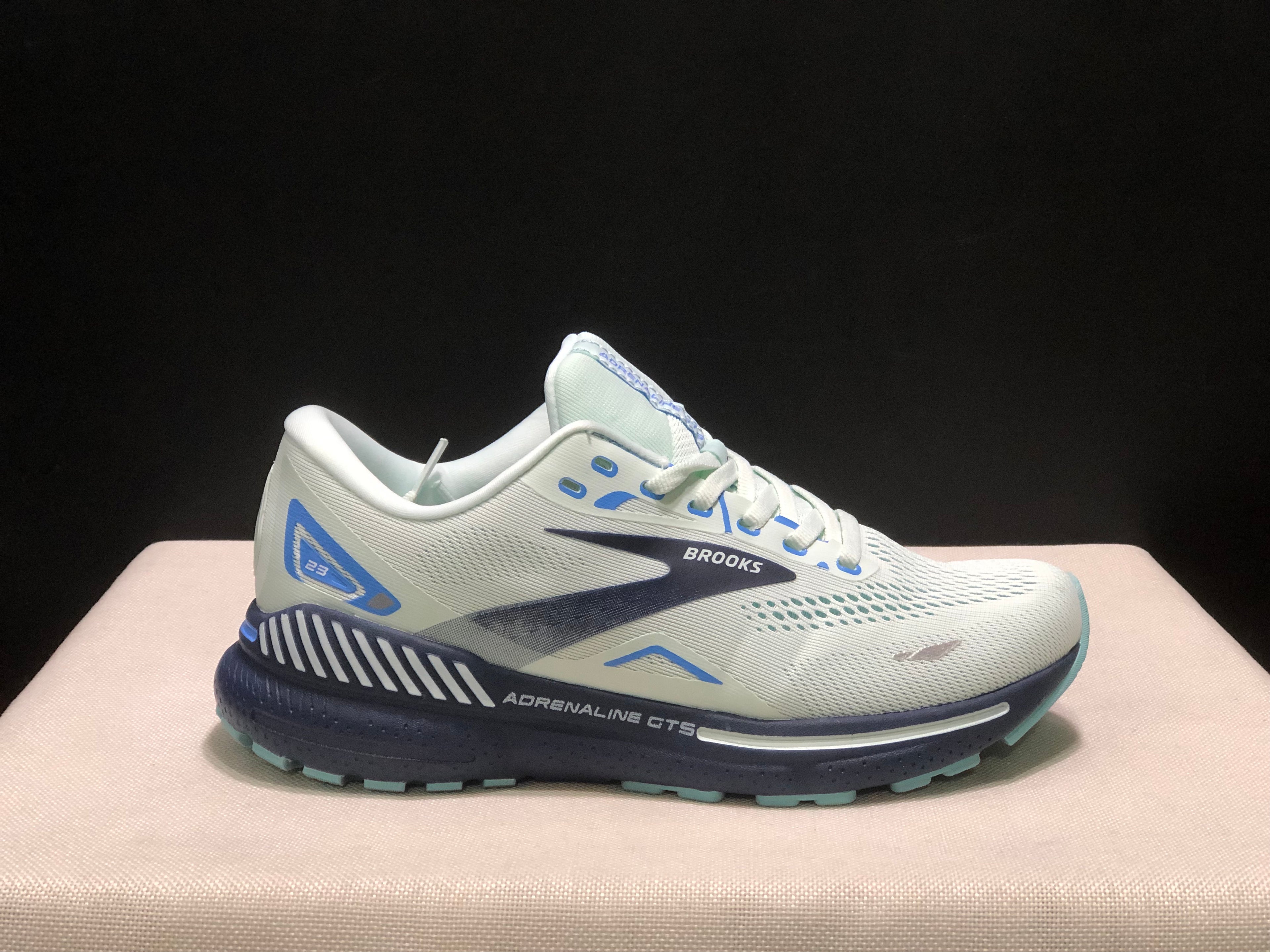 Brooks Adrenaline GTS 23 Shock-absorbing Wear-resistant Low-top Running Shoes White/Blue