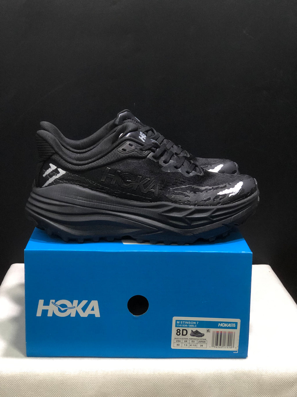 Hoka One One Stinson 7 Comfortable Anti-slip Outdoor Running Shoes Sneakers Black