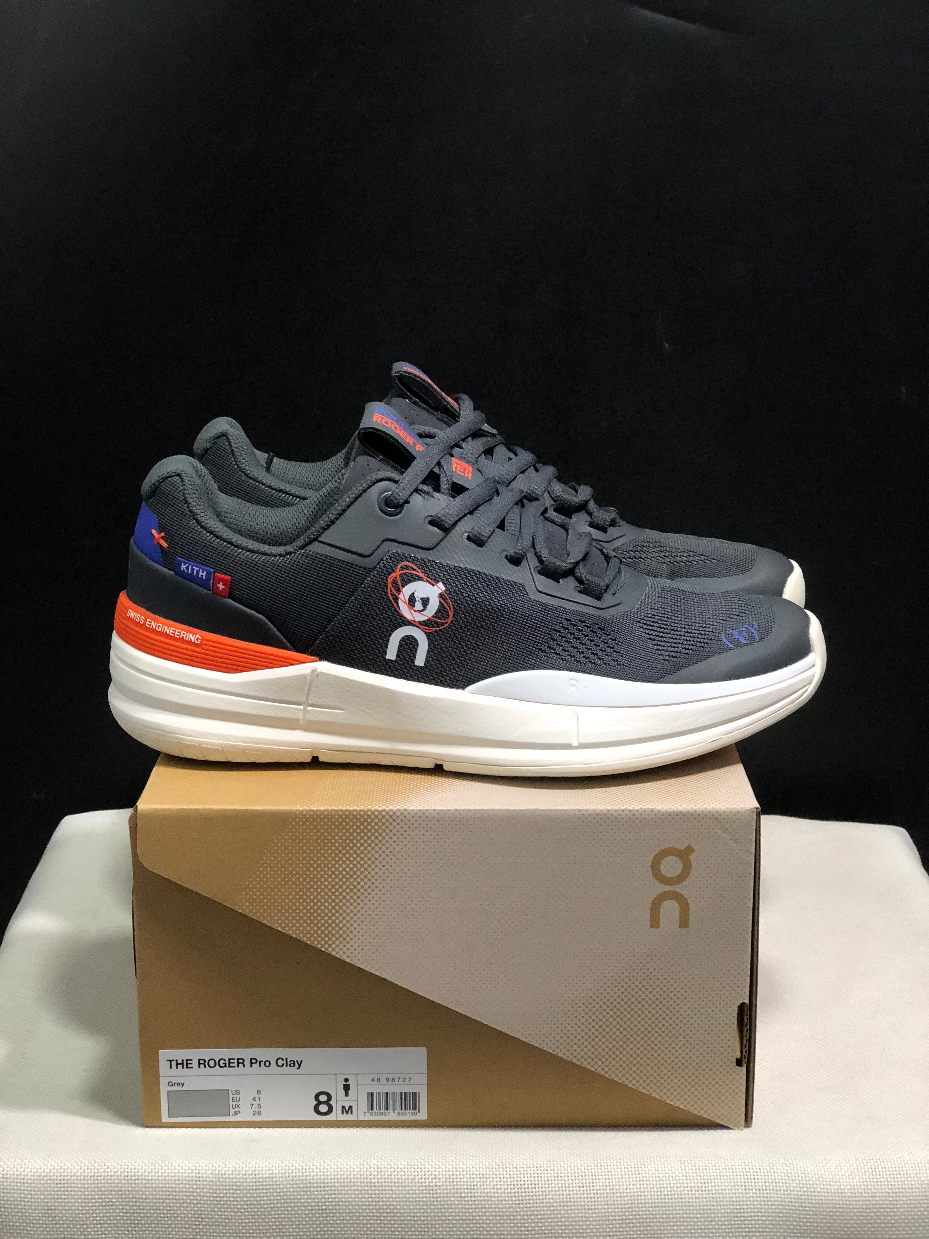 On Running The Roger Rro Durable And Breathable Tennis Shoes Dark Grey/White