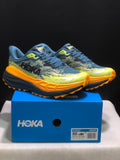 Hoka One One Stinson 7 Comfortable Anti-slip Running Shoes Turquoise/Camouflage/Orange
