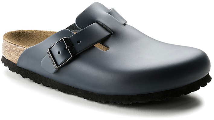 Birkenstock Boston Mules Blue Soft Leather 60151 Fashion Slippers