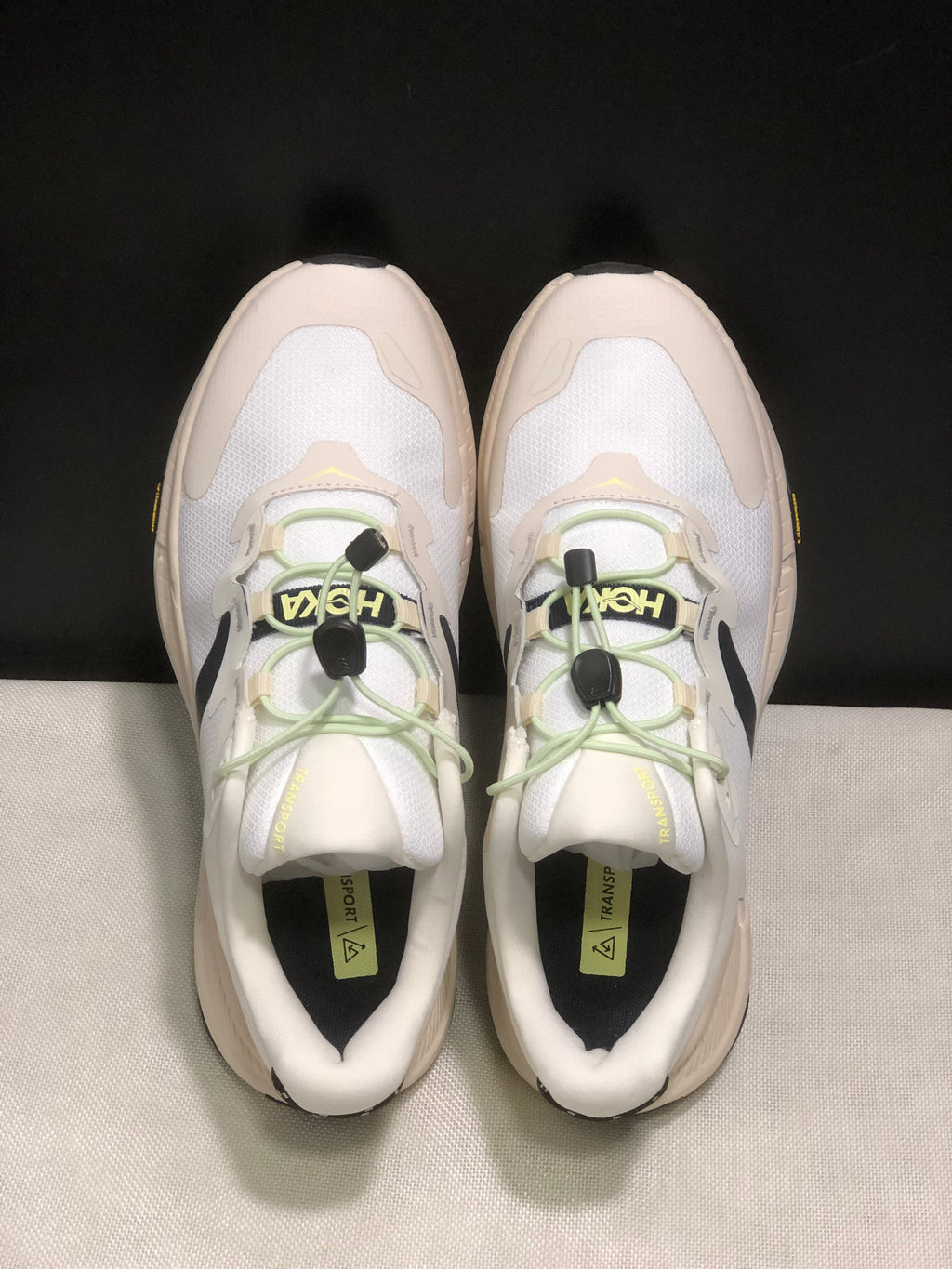 Hoka One One Transport Drawstring Low-top Running Shoes Sneakers Beige