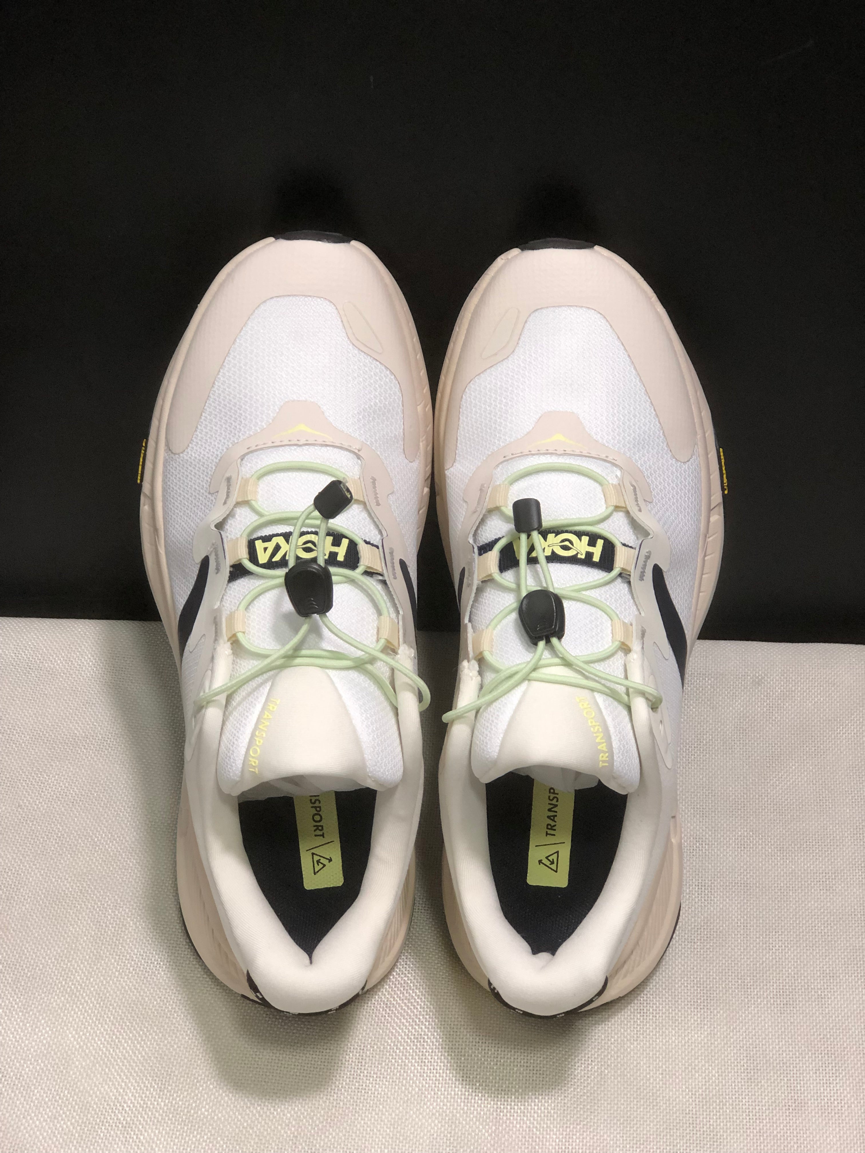 Hoka One One Transport Drawstring Low-top Running Shoes Sneakers Beige