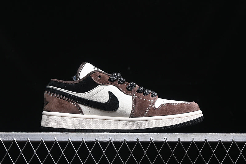 Travis Scott Fragment Design Nike Air Jordan 1 Low The North Face White Black Brown Sneakers