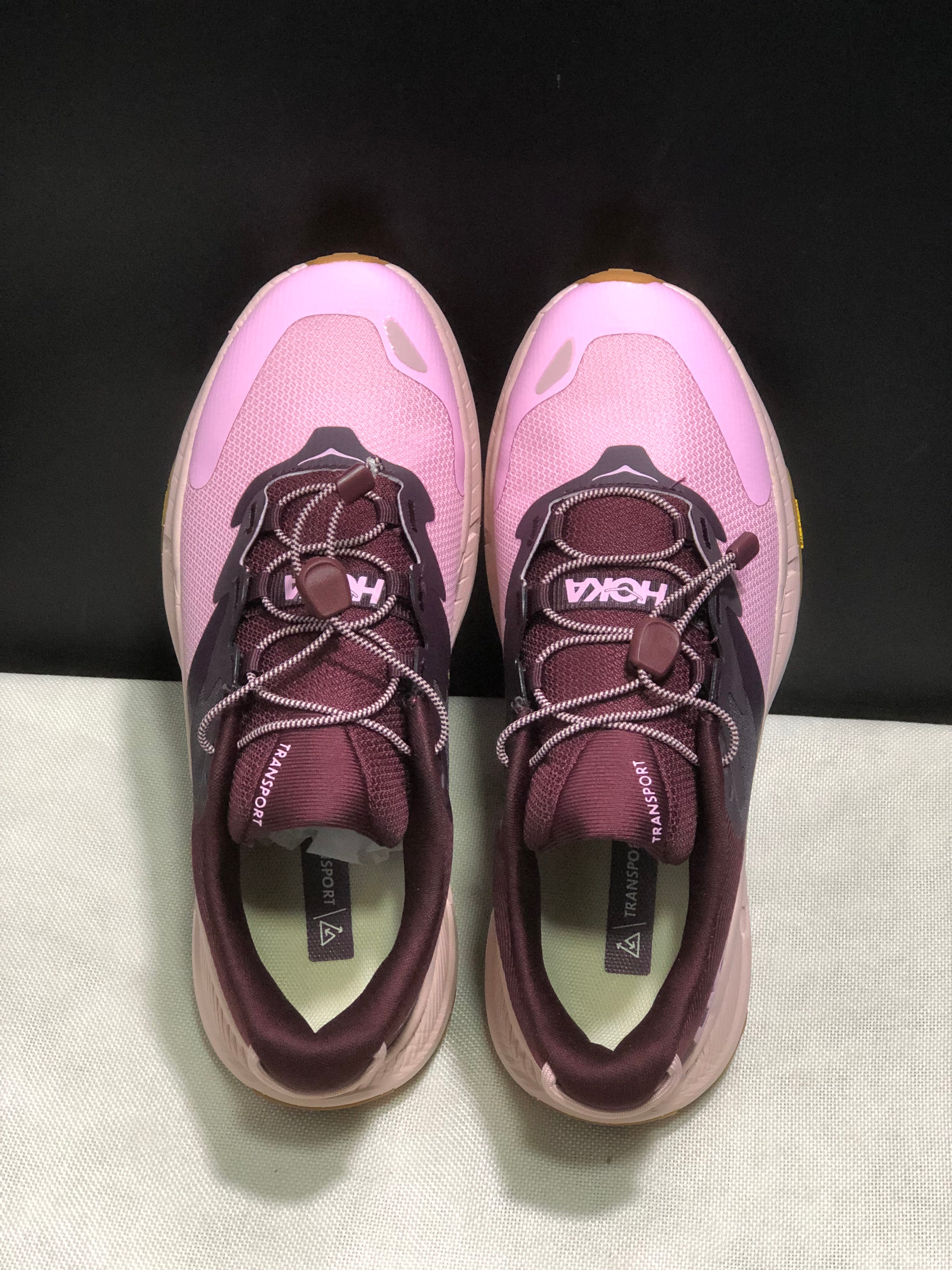 Hoka One One Transport Drawstring Low-top Running Shoes Sneakers Pink