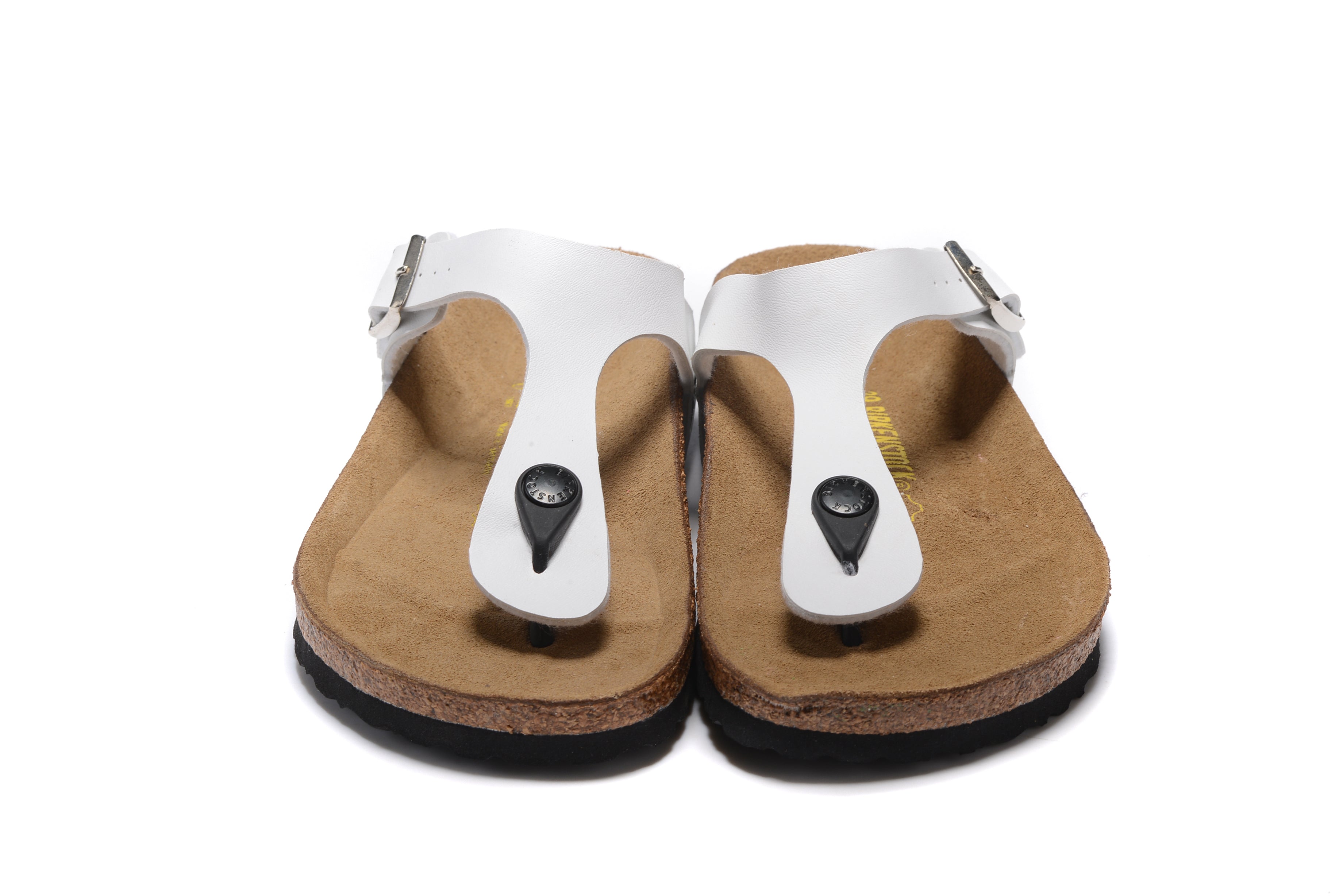 Birkenstock Gizeh White Flip Flops Matte Leather Sandals