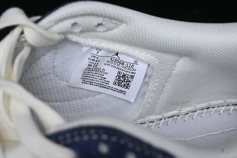 Travis Scott Fragment Design Nike Air Jordan 1 Low OG SP Navy White Sneakers