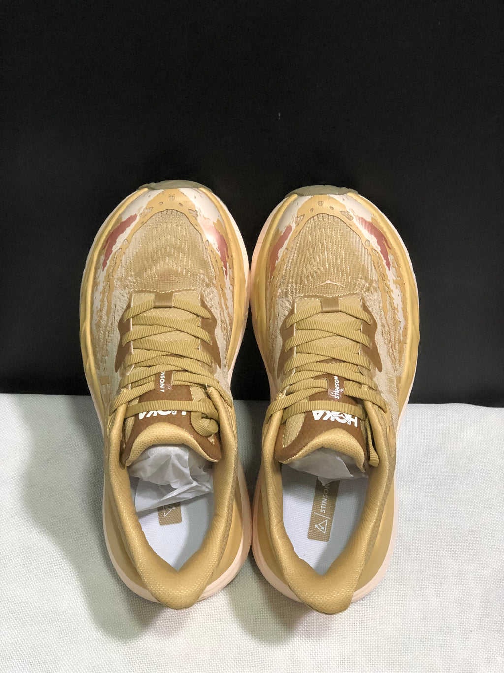 Hoka One One Stinson 7 Comfortable Anti-slip Outdoor Running Shoes Sneakers Yellow