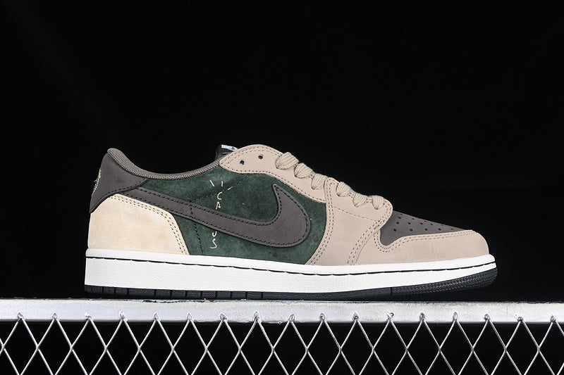 Travis Scott Nike Air Jordan 1 Low OG Khaki Brown Green Sneakers