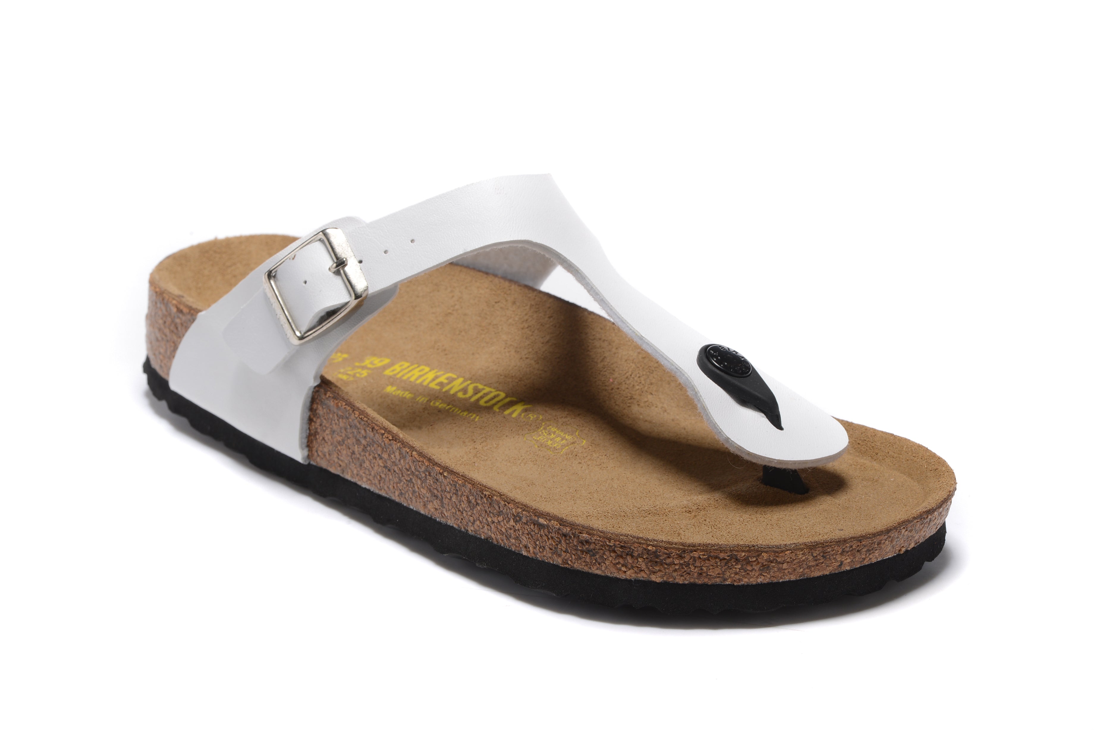 Birkenstock Gizeh White Flip Flops Matte Leather Sandals