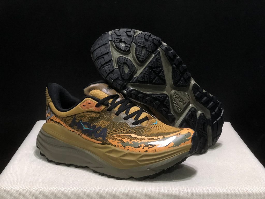 Hoka One One Stinson 7 Comfortable Anti-slip Outdoor Running Shoes Sneakers Brown