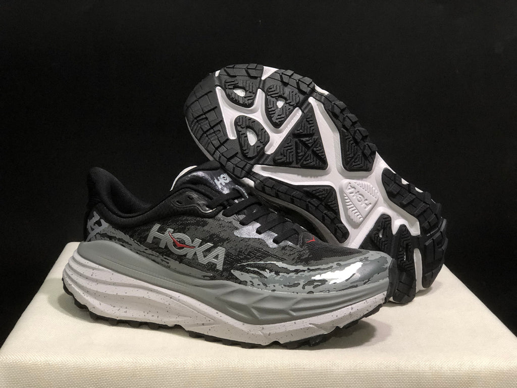 Hoka One One Stinson 7 Comfortable Anti-slip Outdoor Running Shoes Sneakers Black/Gray