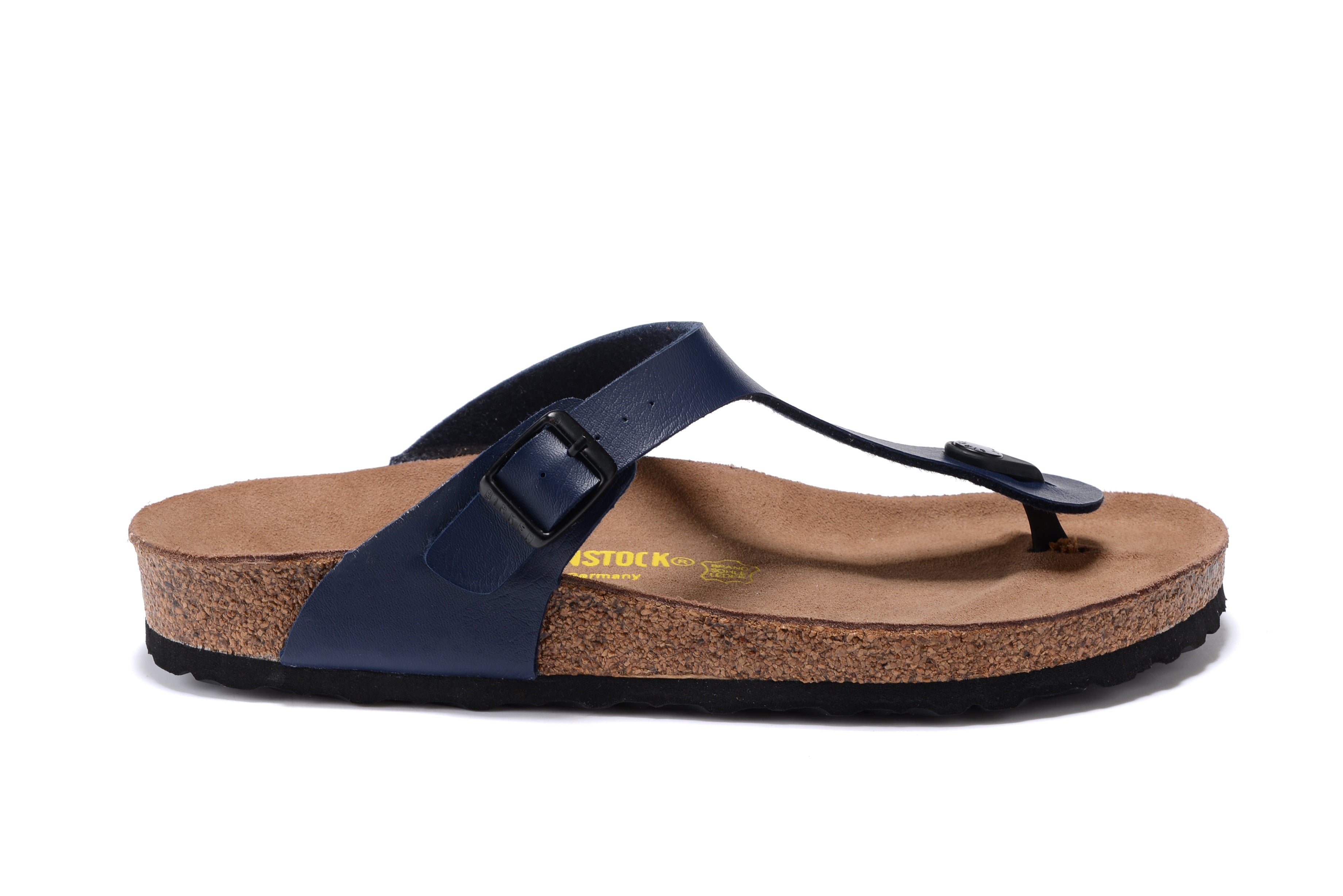 Birkenstock Gizeh Navy Flip Flops Matte Leather Sandals