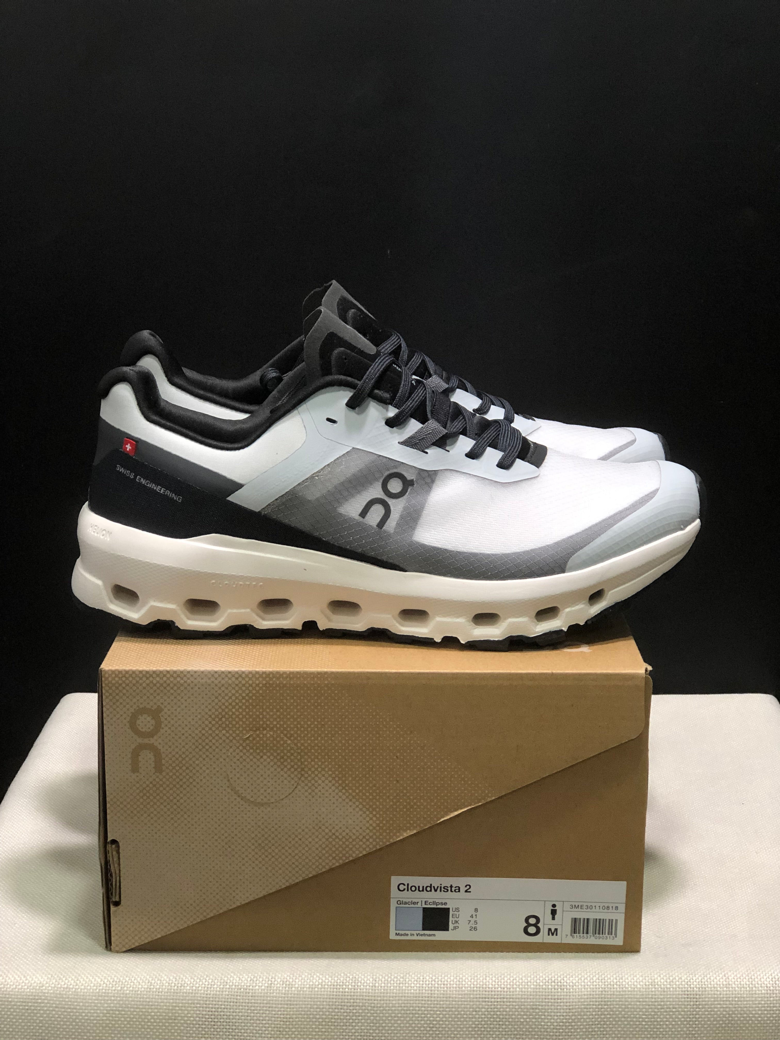 On Running Cloudvista 2 Waterproof Trail Running Shoes Black/White/Haze Blue