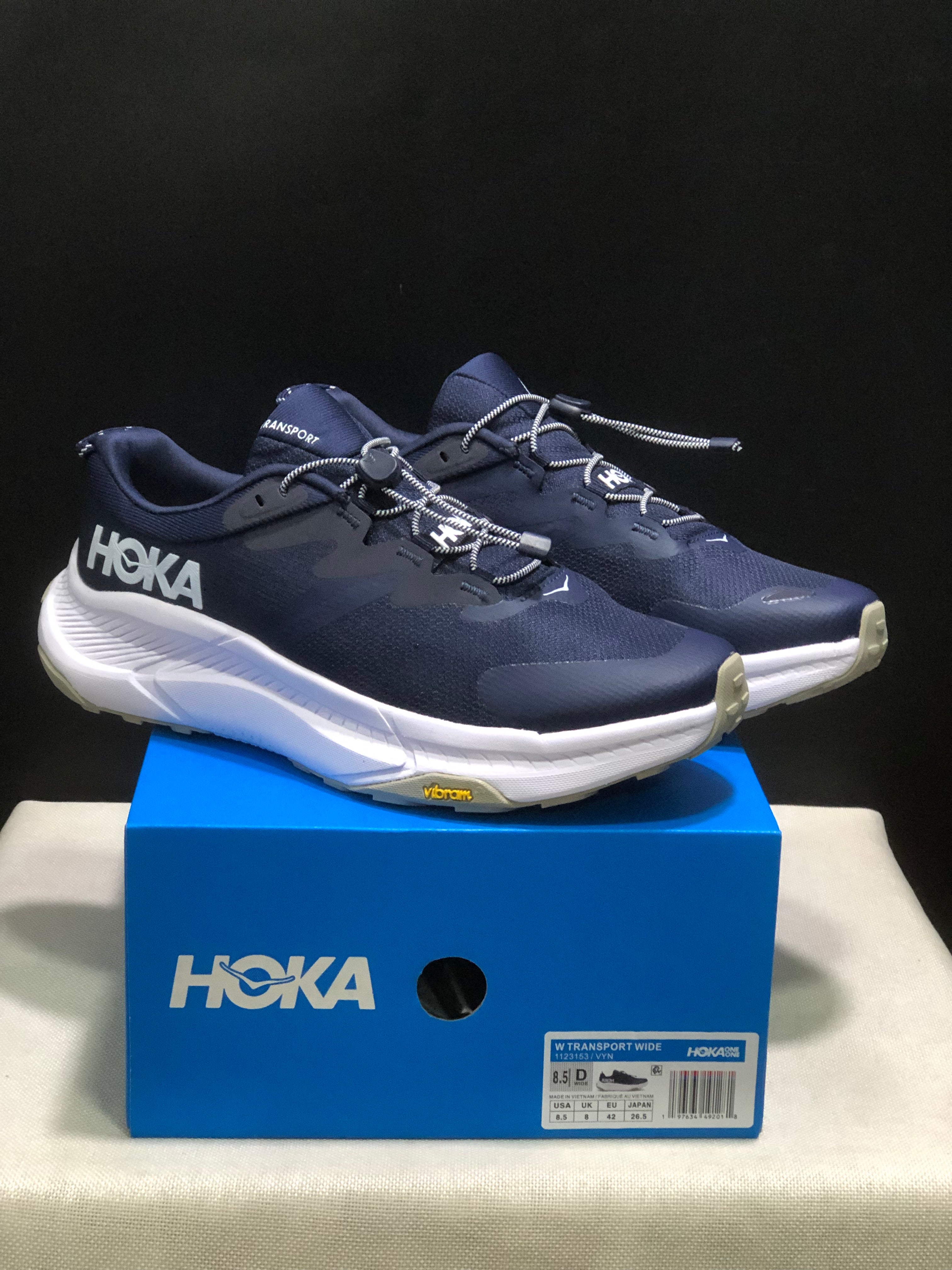 Hoka One One Transport Drawstring Low-top Running Shoes Sneakers Navy